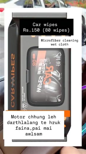 By Tluangtluangi Ralte on Instagram: "Car Cleaning Wipes Rs.150 Car Dashboard Polish, Car Scratch Remover Tissue |"
