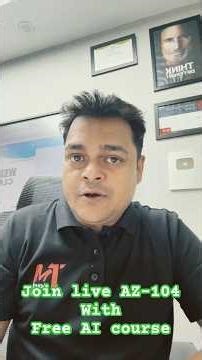 Azure Az-104 with Free AI Live batch starting From 3rd Jan 2026 ! Enrol Now.