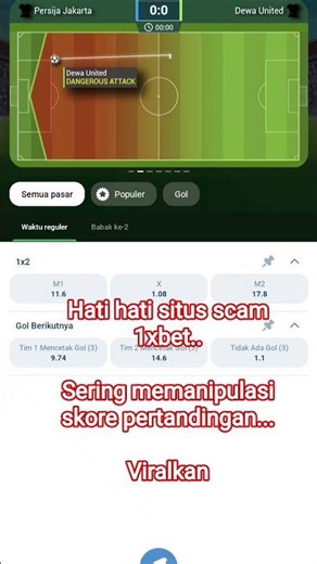 Aksi manipulasi skore situs scam 1xbet #viralvideo