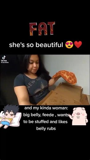 Beautiful Chubby Girl 'Big Belly Love' 🍕 | Fatwaifu Feederism Dancing