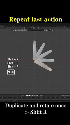 blender tips | repeat last action | blender | blender tutorial | blender 3d | 3d modeling | shift r