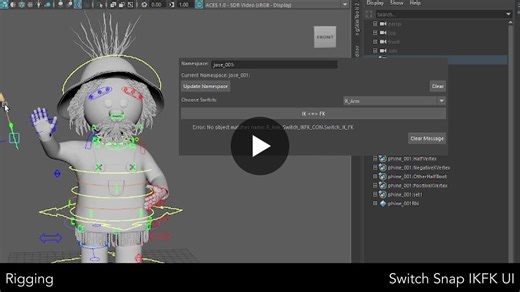 #code #pymel #python #ui #maya #tooldev #ikfk #3drigging #rigging #rig #animation | Yves Dubois