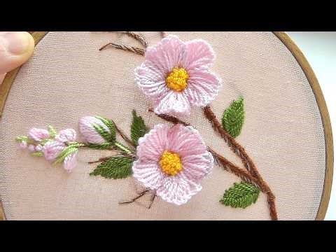 Beautiful Hand Embroidery 3D Flower | Wool Embroidery Stumpwork Technique