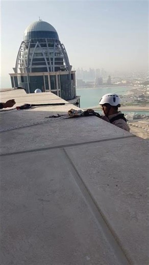 Hard Work at Heights 💪 | for Cleaning Hanging on Rope