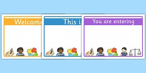 Editable Classroom Welcome Door Signs (Design 1)