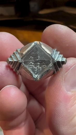 Just finished this Coatl pyramid ring set with a quartz crystal pyramid. What do you all think? #jewelry #art #ring