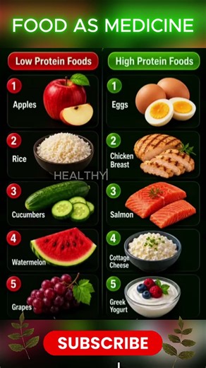 Food As Medicine 🌿 | High Protein vs Low Protein Foods! What to Eat? 🥩🥑 #shorts