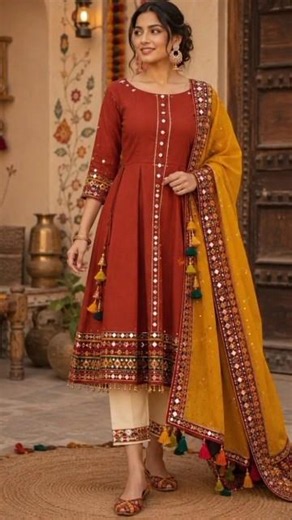 New Trending Mirror Work Dress Design//Mirror Work Suit Design #fypシ゚viral #mirrorworksuit