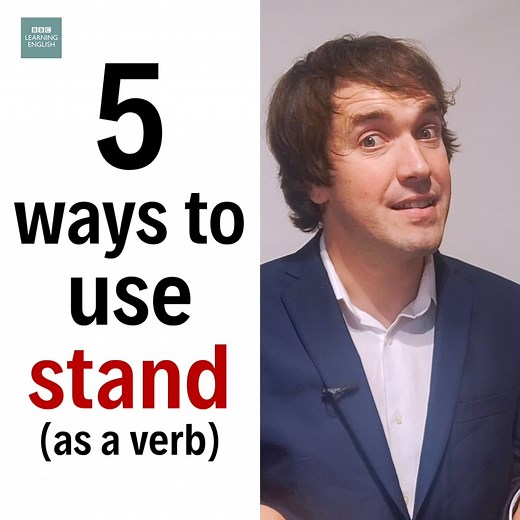 What can’t you stand? ‘Stand’ is a versatile word with many meanings! Tom explains 5 ways to use 'stand' as a verb in this English In A Minute. Watch let us know which of the following is NOT a meaning of 'stand'? A) to buy something for someone B) to arrange C) to endure #bbclearningenglish #stand #english #ielts #grammar #vocabulary #learnenglish #vocab #newwords #englishinaminute | BBC Learning English