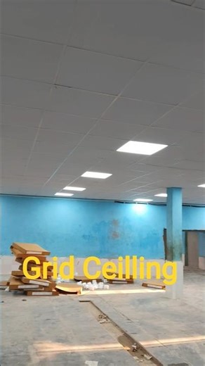 🔥Professional 2x2 Grid Ceiling Installation for Office & Shops #interiordesign #home #shorts