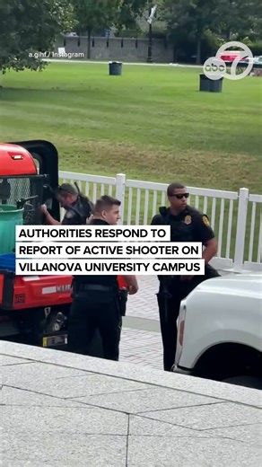 Students at Villanova University are being told to find a secure location due to reports of a possible active shooter. New video shows authorities responding to the scene and being pointed to the Law School of Scarpa Hall. | ABC7 News