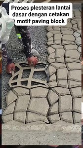 Proses plesteran lantai dasar dengan cetakan motif paving block #ide #reels #fyp #tukangbangunan | Poetoe ProjeCk
