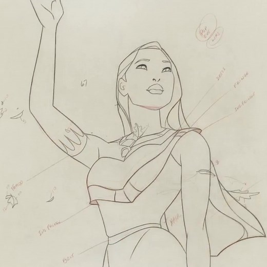 From pencil to painting with all the colors of the wind. 🍃 Celebrate the 30th anniversary of Pocahontas, streaming on Disney | Walt Disney Animation Studios