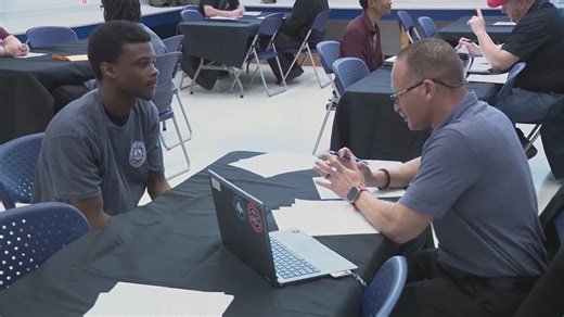 Hillhouse High School students interview with General Dynamics Electric Boat