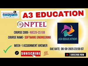 NPTEL Software Engineering Week 1 Assignment Answers | July–Dec 2025 | NOC25‑CS108 | IIT Kharagpur