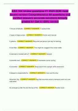 ASA 104 review questions V1 2025 most recent version Comprehensive 85 questions and verified answers