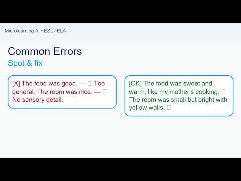 Writing descriptive details