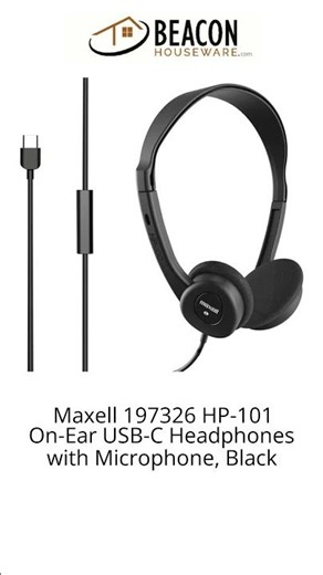 MaXell 197326 HP-101 On-Ear USB-C Headphones with Microphone Black