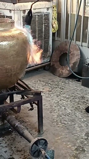 from copper smelting to tinning a large old copper tray #shorts #shortvideo #iran