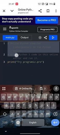 how to open python in mobile