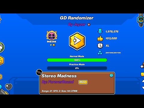 GD randomizer complete in 6 ettempt!!