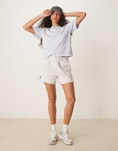 Abercrombie & Fitch – Essential – Longline-Shorts in Hellgrau mit mittelhohem Bund | ASOS