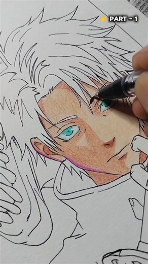 Drawn Yuta Okkotsu 30 sec! Jujutsu Kaisen fanart. Rika's sword + white hair. PART-1 #jujutsukaisen