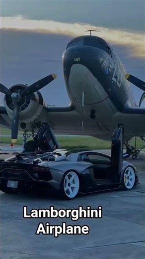 Lamborghini Meets the Sky | Airplane Side View Cinematic 4K #supercars #automobile