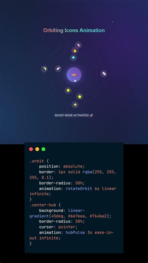 Mind-Blowing Orbital Animation - Interactive Space UI! 🌌#midnight