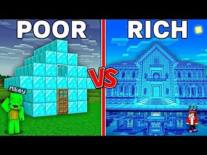 JJ vs Mikey : Poor DIAMOND HOUSE Mikey vs Rich RIAMOND HOUSE JJ in Minecraft - Maizen JJ Mikey!