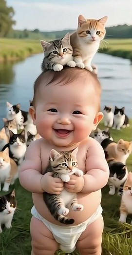 Cute Baby Playing with Little Kittens 🐱👶 | Adorable Baby and Cats
