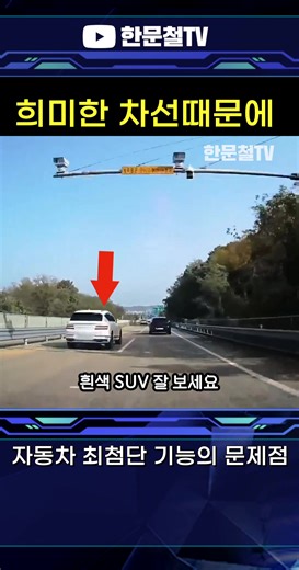너무 스마트해도 문제? 희미한 차선까지?!? #스마트 #크루즈 #주행 #사고 #차선