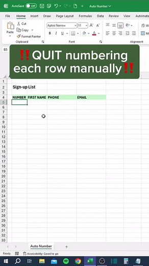Peer Irfan Ahmed | Computer Coach & Excel Expert | 🔢 Auto Number in Excel! 🖥️✨ Learn how to auto-generate numbers in your Excel sheets with ease! 🚀 🗂️ Don’t forget to save this post for... | Instagram