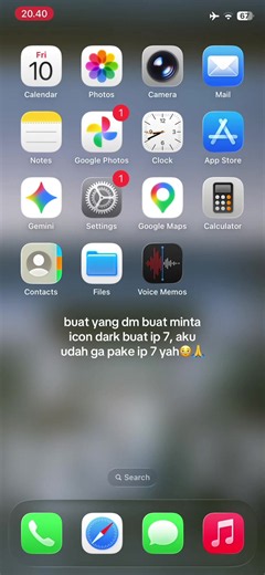 Icon Dark untuk iPhone 7 iOS 26 — Cara Pasang dan Link