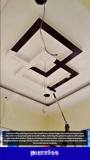 Wow, Ceiling Design Painting Transformation – Clean Lines, Perfect Finish!