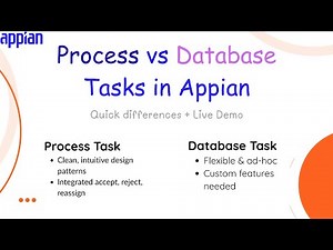 Appian Task Management Explained — Process vs Database + Live Insurance POC
