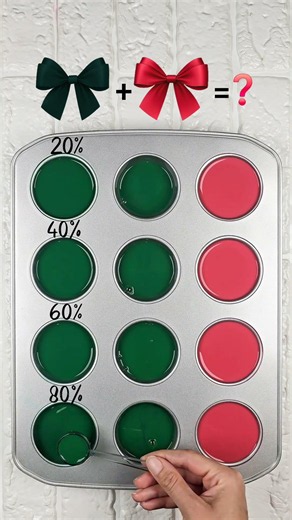 Four-Ratio Color Mixing Study: Deep Emerald and Raspberry Red #colormixing #colormix #colorconcept