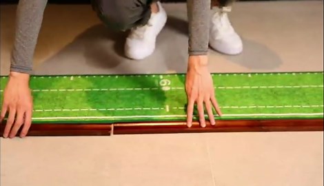 Putting Green Indoor Mat Outdoor Golf Putting Mat with Automatic Ball Return - Ideal for Home, Office, and Outdoor Use