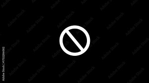 18 plus icon sign animation on black background. 18+ not allowed logo animation. 18 Plus movie icon. 4k video..