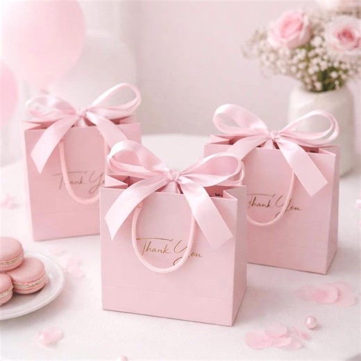 Baby Shower Gift Bags, Pink Baby Shower Gift Bags, Favors Bags, Thank You Bags, Pink Gift Bags - Etsy