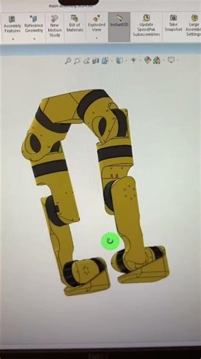 Day 3 of building my humanoid robot. Initial robot leg design in Solidworks