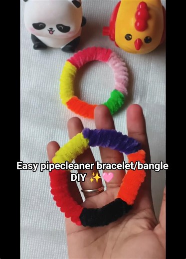 How to Make a easy pipecleaner bracelet/beautiful pipe cleaner bangle DIY✨🩷#bangle #bracelet#craft
