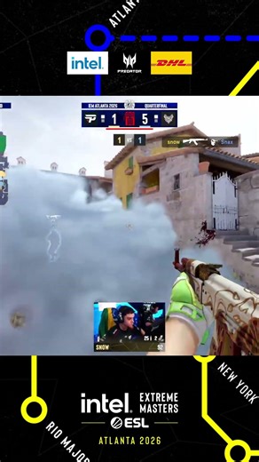 snow OUTSMARTS them in CRAZY 1v2 clutch! #clutch #esl #atlanta #cs #cs2