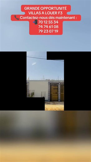 🏡 GRANDE OPPORTUNITÉ ACCESS IMMOBILIER met en location une villa jumelée F3 neuve, jamais habitée, située à Ouagadougou Extension Sud Ouaga 2000(Sabtoana). ✨ Caractéristiques : ✔️ 01 très vas salon ✔️ 01 Salle à manger avec lave-mains ✔️ 01 Grande cuisine avec rangements ✔️01 magasin intérieur ✔️ 2 chambres avec placards ✔️ 02 Douches WC dans chaque chambre ✔️ 01 douche et wc extérieur pour visiteurs ✔️ Cour pavée et sécurisée 💰 Loyer : 100 000 FCFA / mois ❌ Sans climatisation ⚠️ Disponibilité