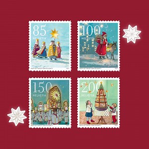88 reactions · 8 comments | Decorate your festive mail with our Christmas stamps.  This year, the stamps are adorned with nostalgic illustrations of traditions in Switzerland: “Saint Nicholas”, “Carol singers”, “Iffelen carriers” and “Chlausezüüg”. Available now at postshop.ch/christmas and in our branches. | Swiss Post | Facebook