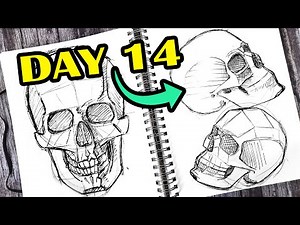 DAY 14: drawing a skull every day for 30 days art challenge Simplifying the skill