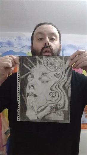 beautiful abstract portrait pencil drawing