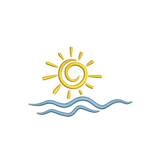Swirl Sun and Ocean Waves Machine Embroidery Design, Instant Download - Etsy