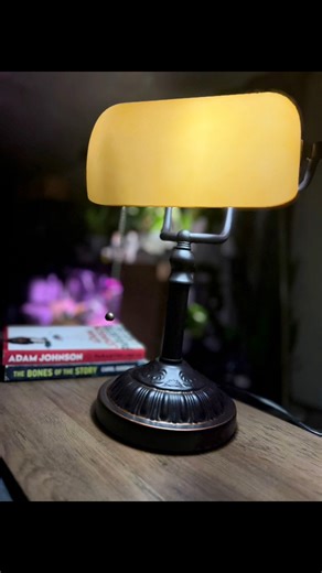 My new table and vintage lamp arrived today. I read and change my insulin pump on this end. | Bryan Brian