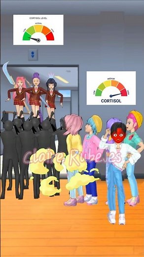 Low Vs High Cortisol Trend 😂 SAKURA #sakuraschoolsimulator #shorts #roblox #animation